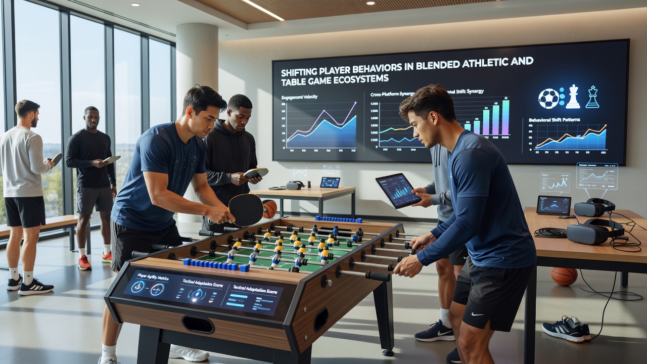 Analytics dashboard displaying player movement between sports and table game sections over time